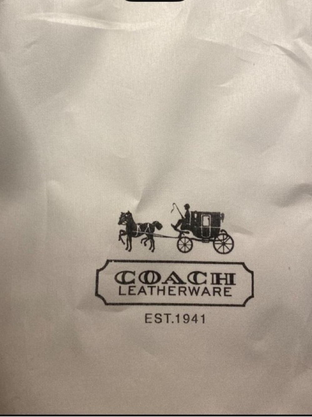 Coach Dust Bag with Black Coach Carriage Logo